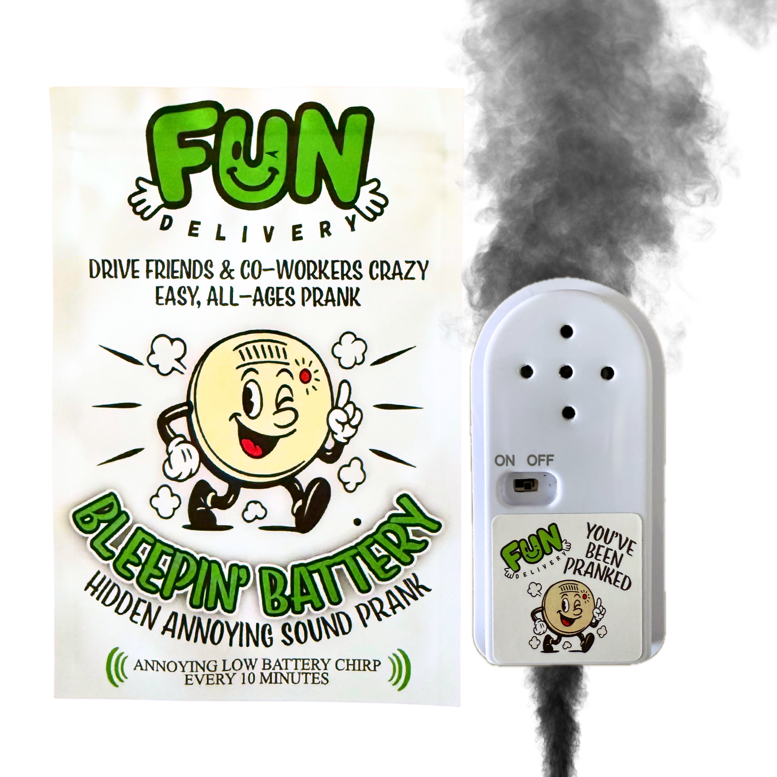 Bleepin' Battery: Hidden Annoying Smoke Alarm Beep Prank Joke Gag Sound