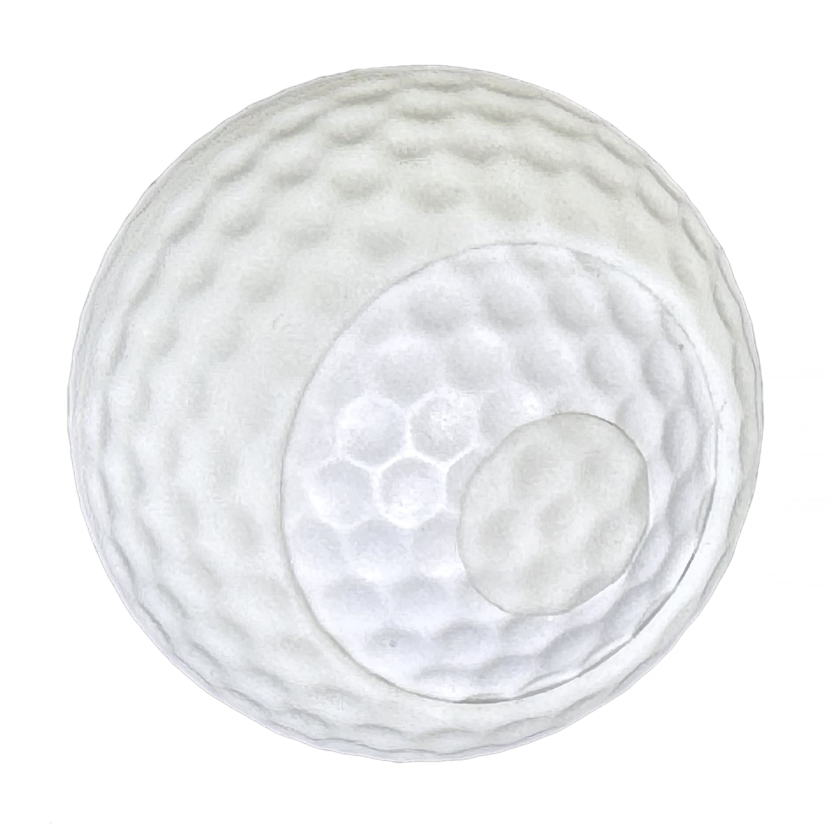 Bogey Man realistic white golf ball close up