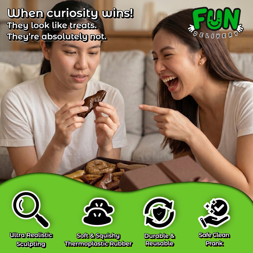 Casa de CacaO Funny Adult Prank Chocolate Box Gag Gift, 8 Squishy Fake Poop