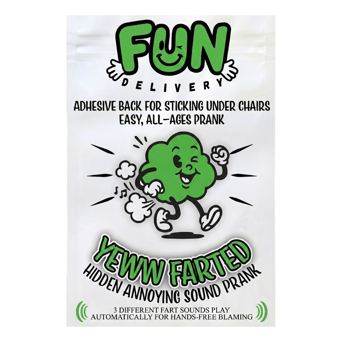 Yeww Farted hidden fart noise prank retail packaging