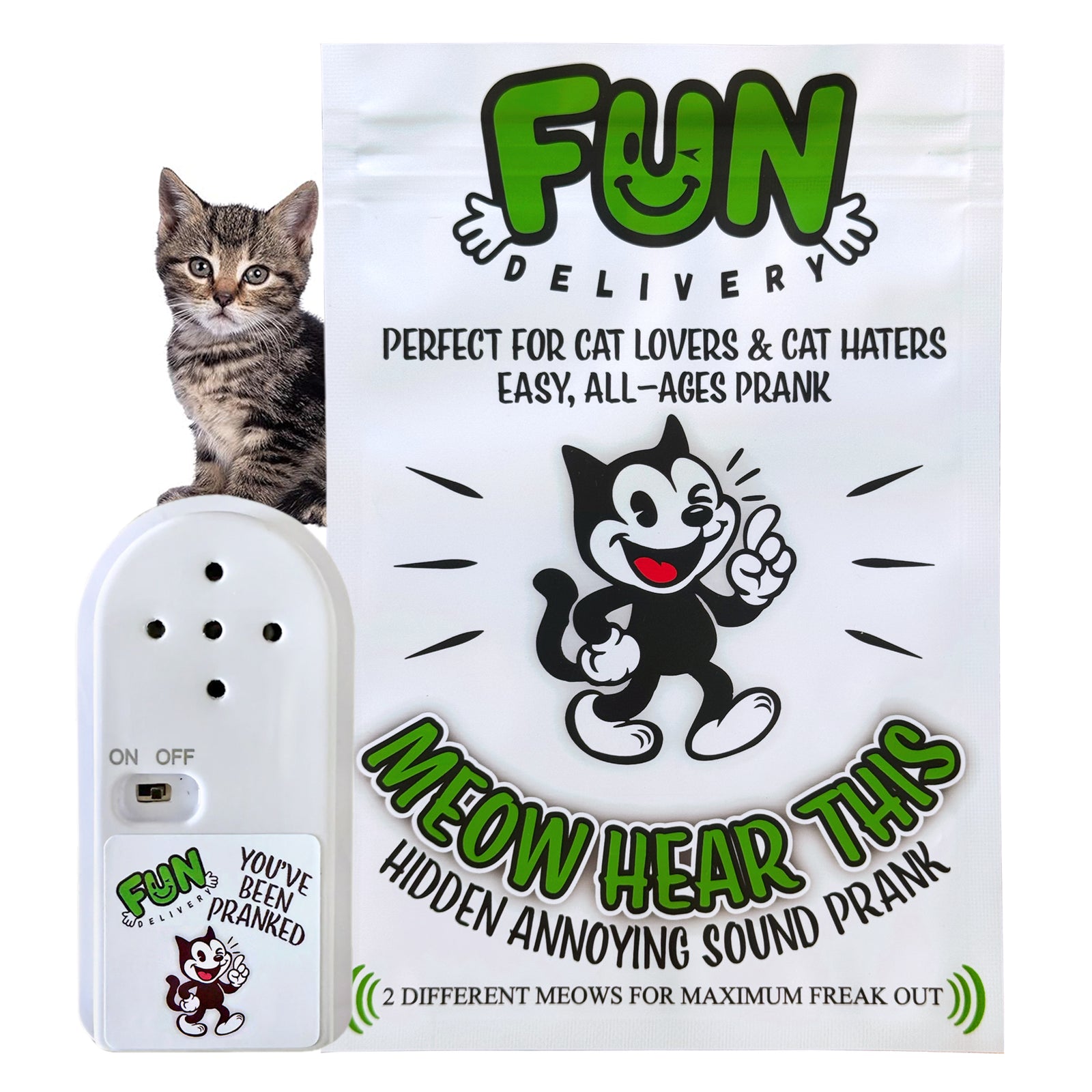 Meow Hear This cat prank joke gag hidden sound