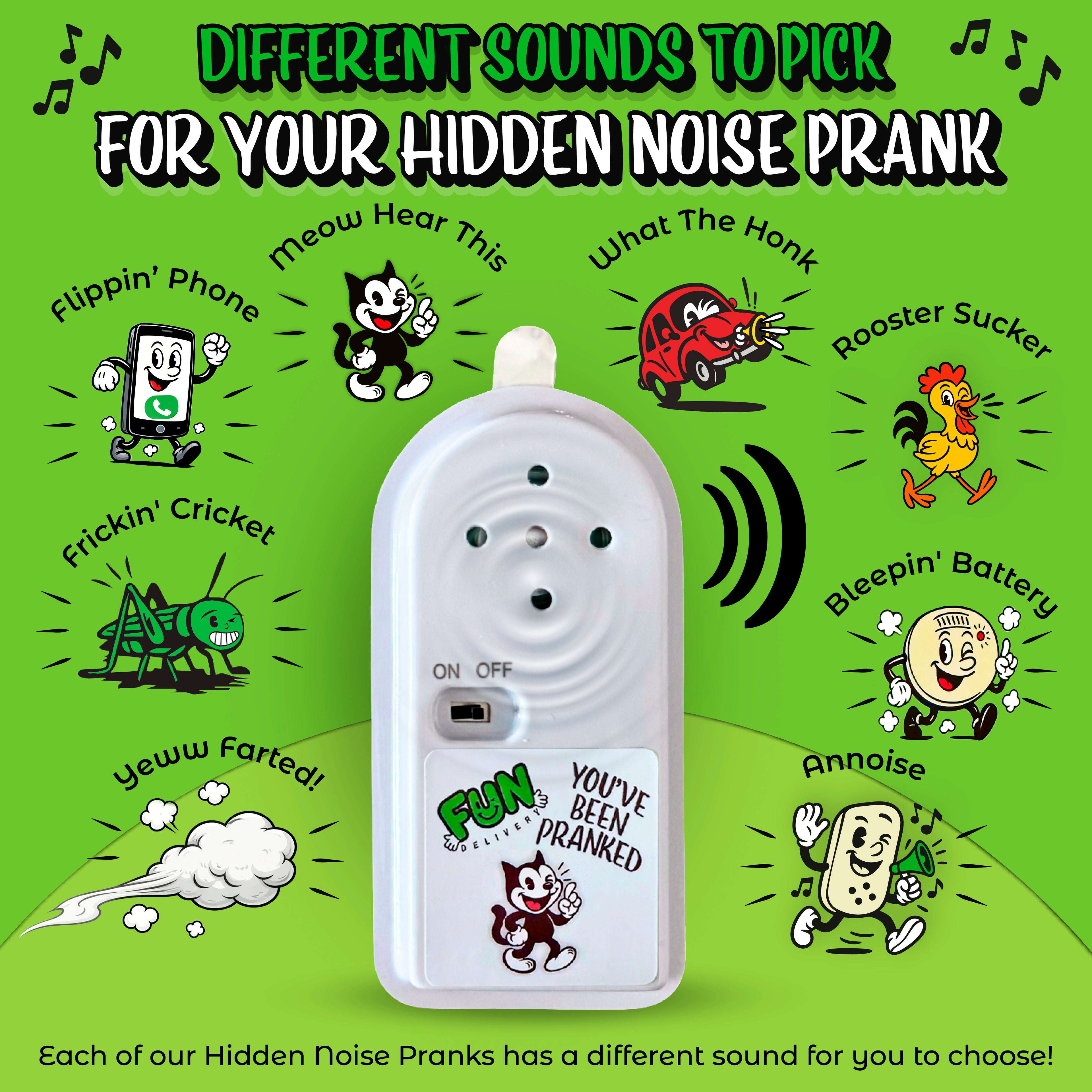 Different sound prank devices from FUN Delivery