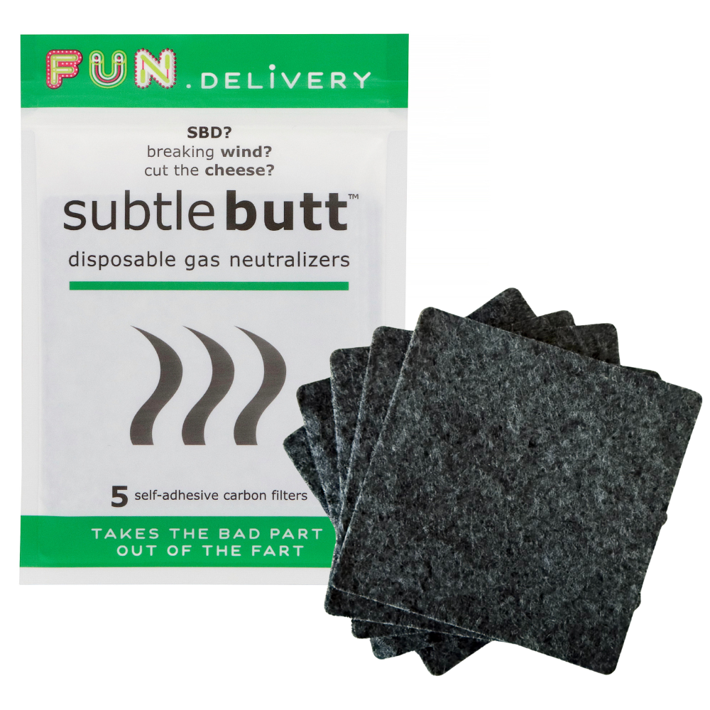 Subtle Butt disposable gas neutralizer pads packaging
