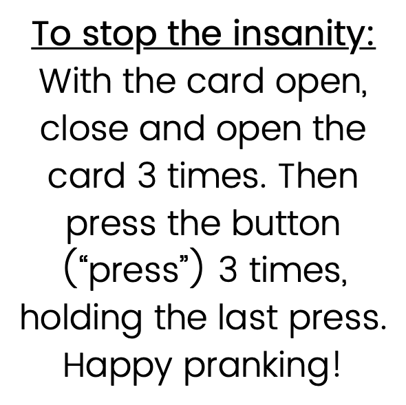 Crappy Birthday Card hidden stop instructions