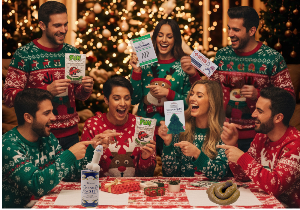 White Elephant gifts collage from FUN.delivery