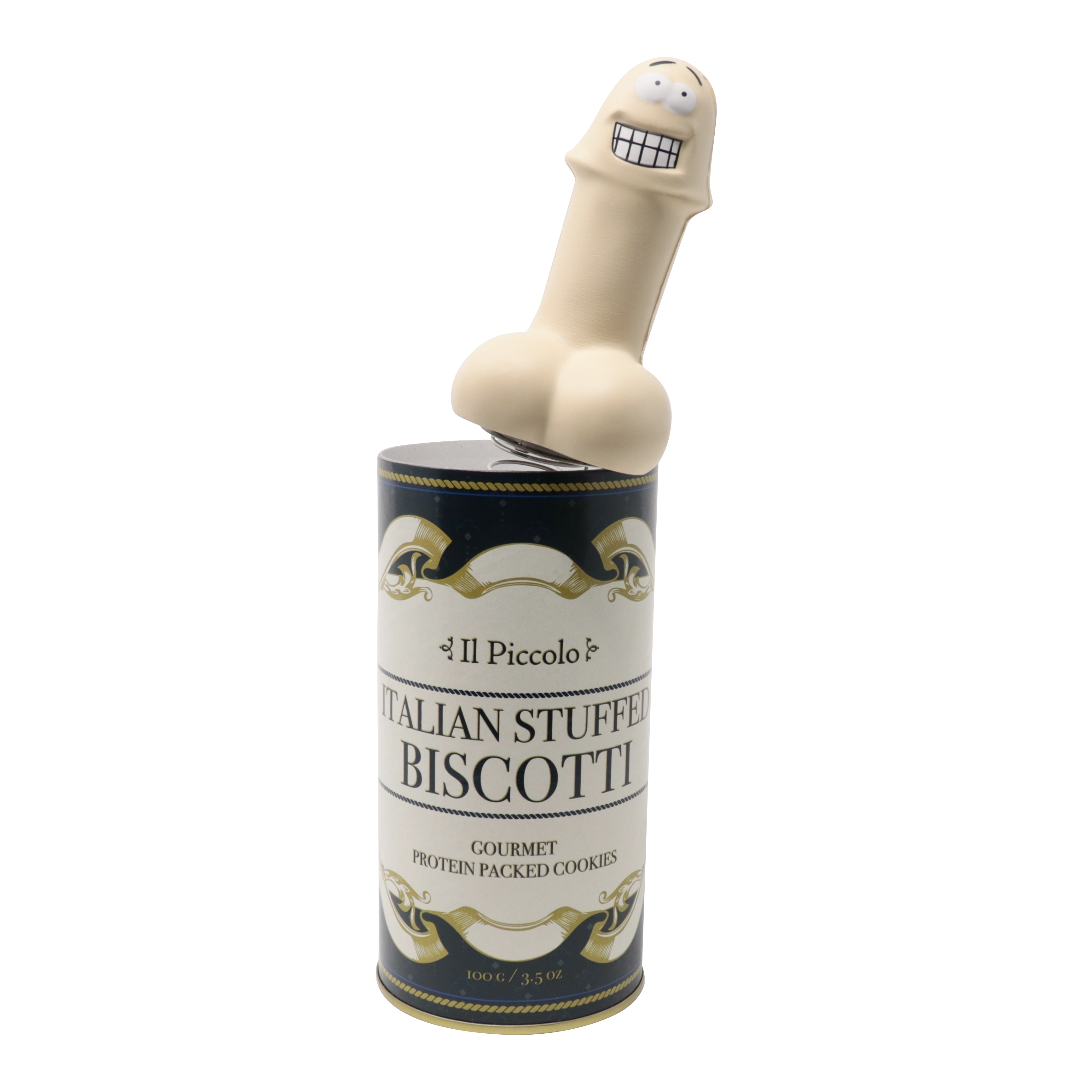 Popping Pecker novelty spring prank can