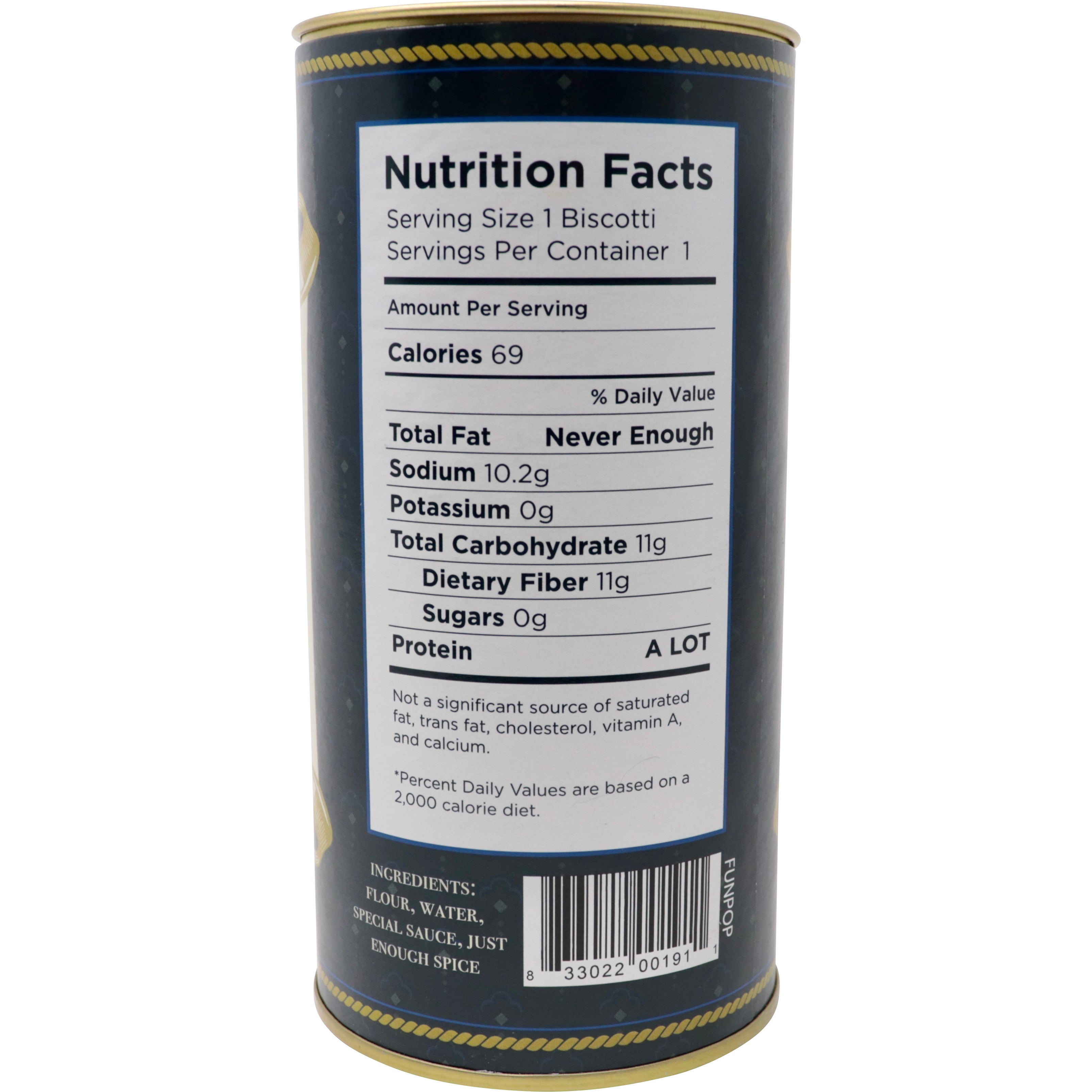 Popping Pecker novelty prank can back label